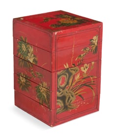 Chinese Red Lacquer Stacking Boxes