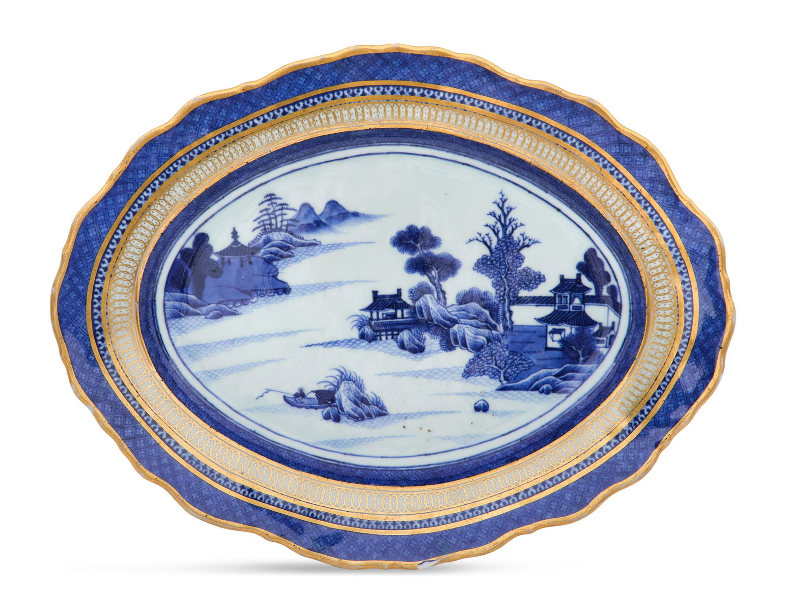Chinese Export "Nanking" Blue-and-White Platter (1 of 1)
