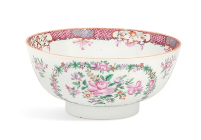Chinese Export Famille Rose Porcelain Punch Bowl