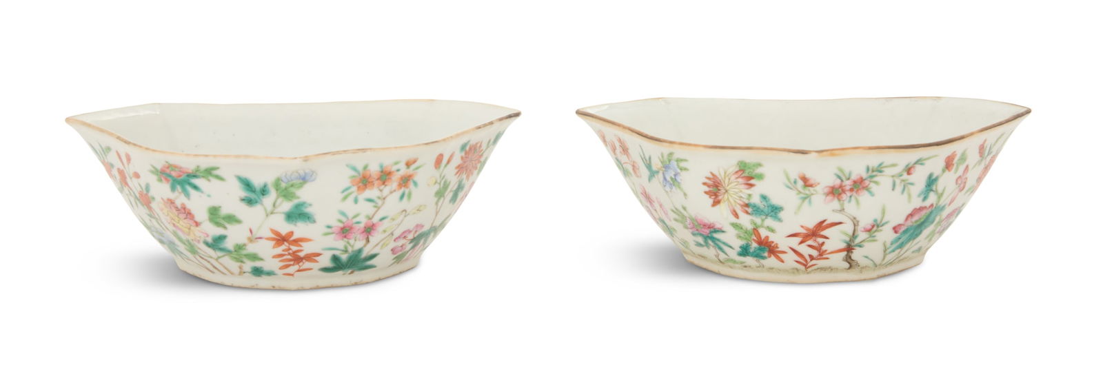 Pair of Chinese Famille Rose Bowls (1 of 5)