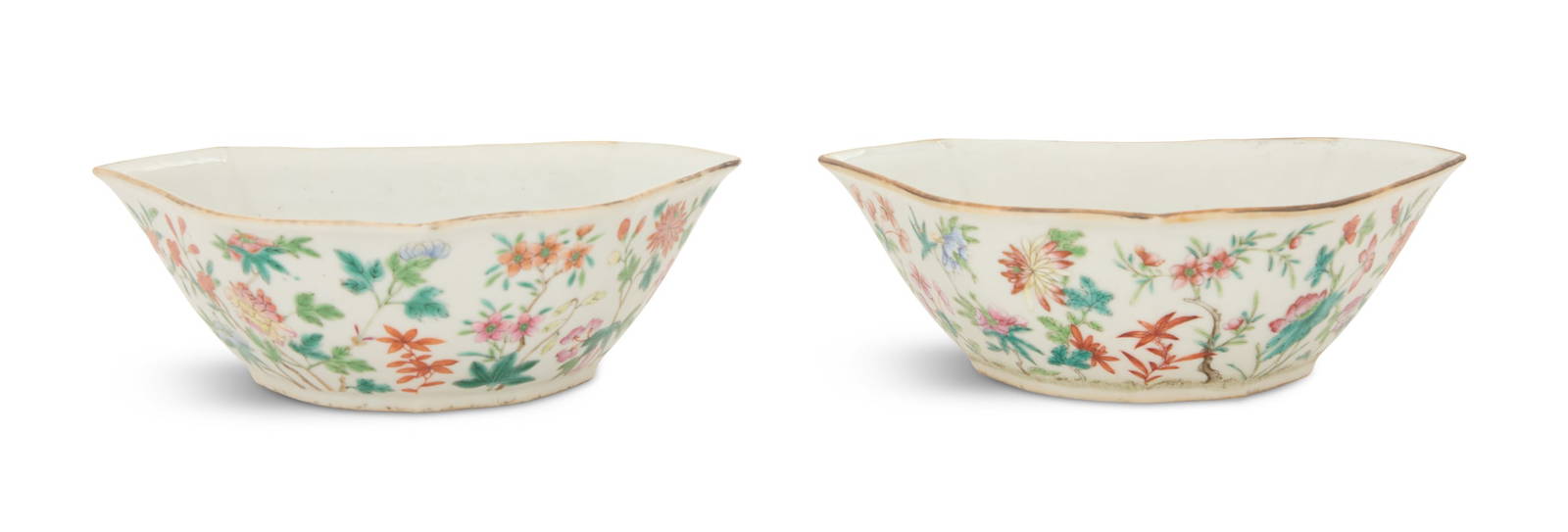 Pair of Chinese Famille Rose Bowls