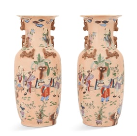Pair of Large Chinese Export-Style Vases