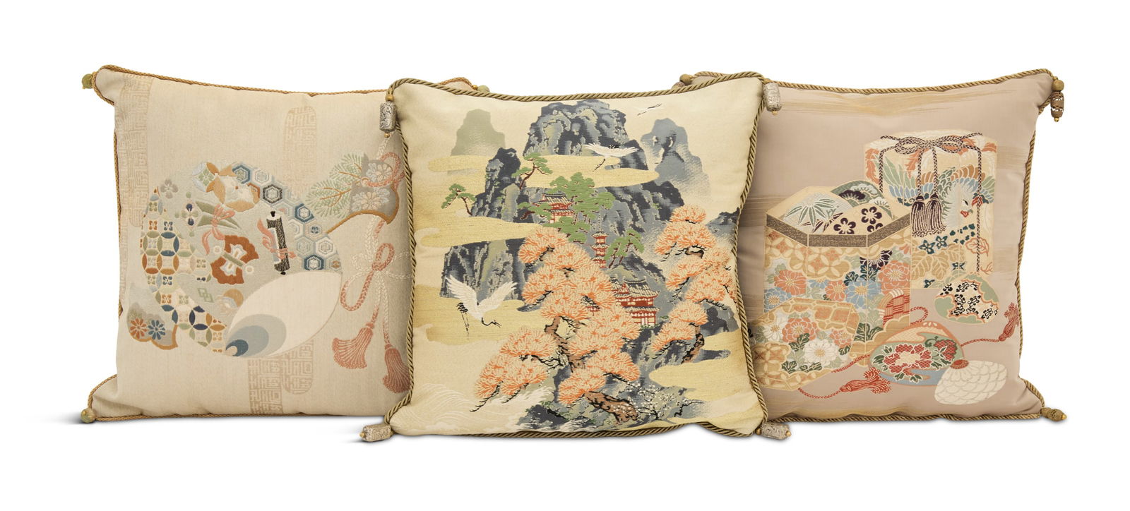 Collection of Three Ann Gish "Kosode" Pillows (1 of 2)