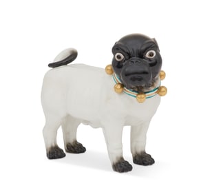 Italian Porcelain Pug in the Meissen Taste