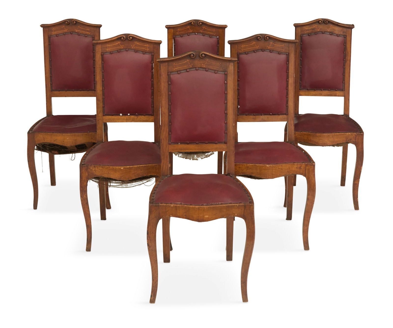 Six Italian Inlaid Fruitwood Dining Chairs (1 of 3)