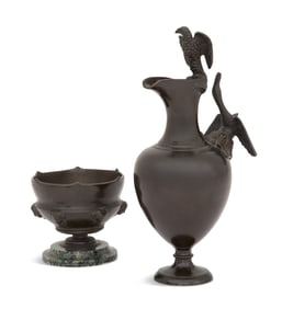 Two Italian Grand Tour Patinated Bronze Objects