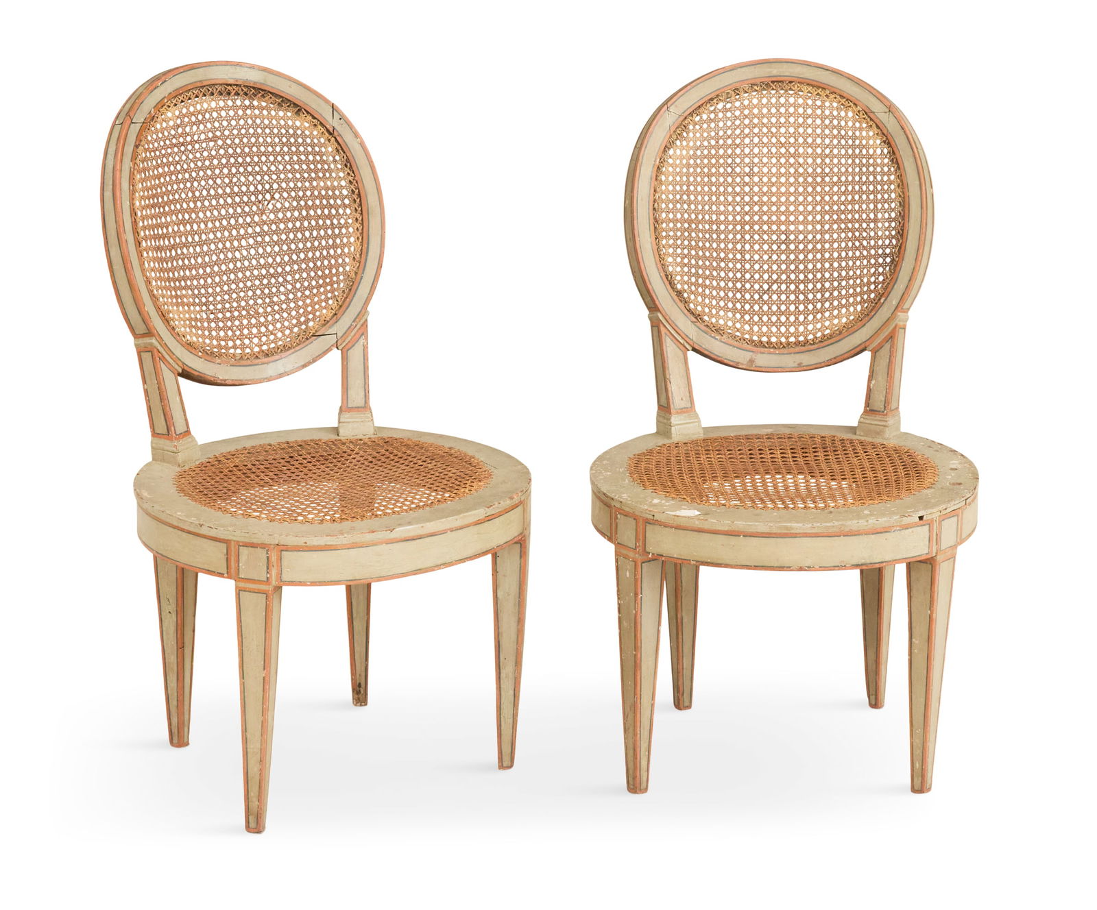 Pair of Italian Provincial Painted Chairs (1 of 2)