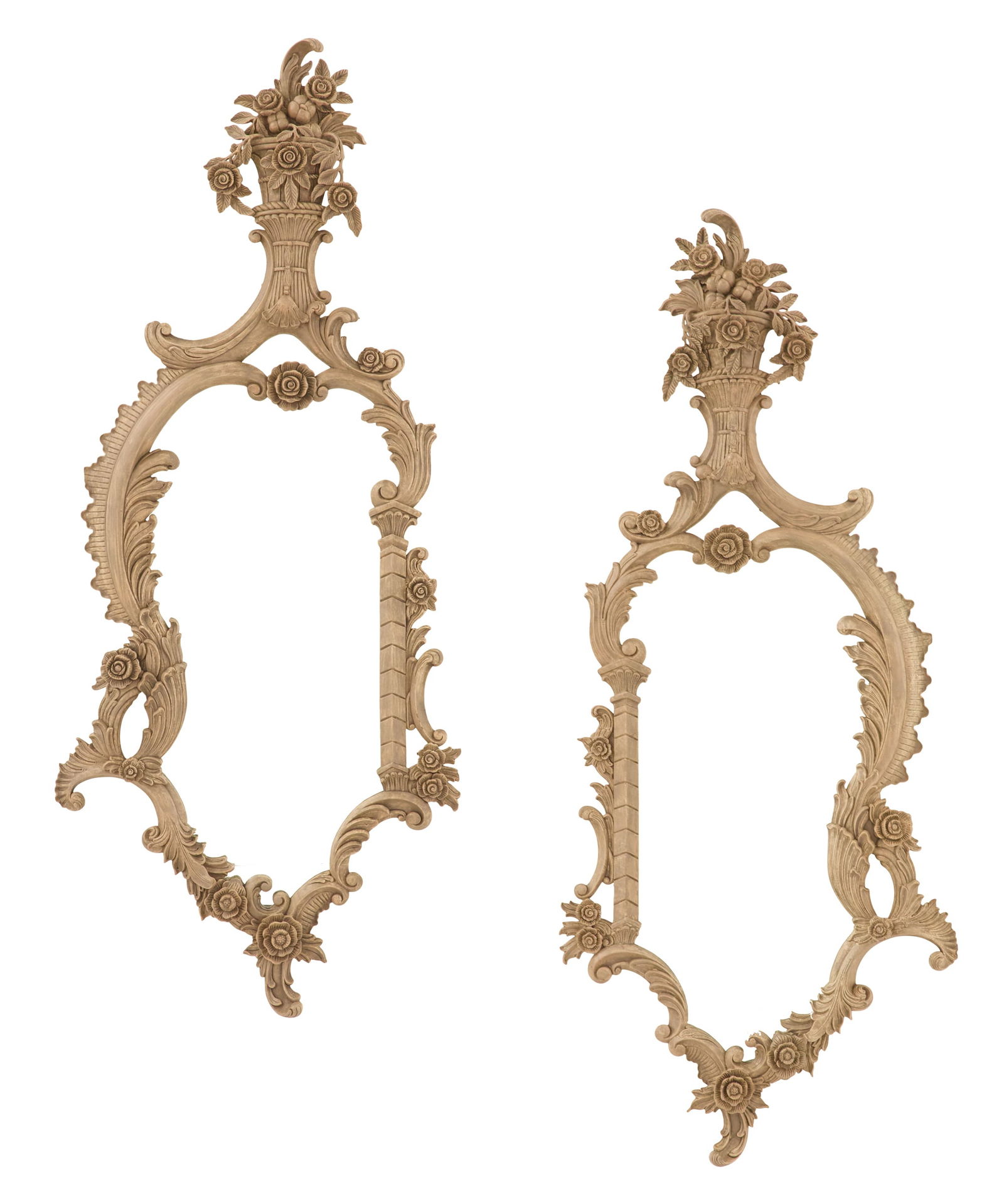 Carved Mahogany Gray-Pickled Mirrors (1 of 6)