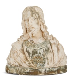 Italian Molded Plaster Bust of Jesus Christ