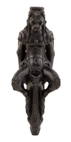 Italian Carved and Ebonized Wooden Satyr