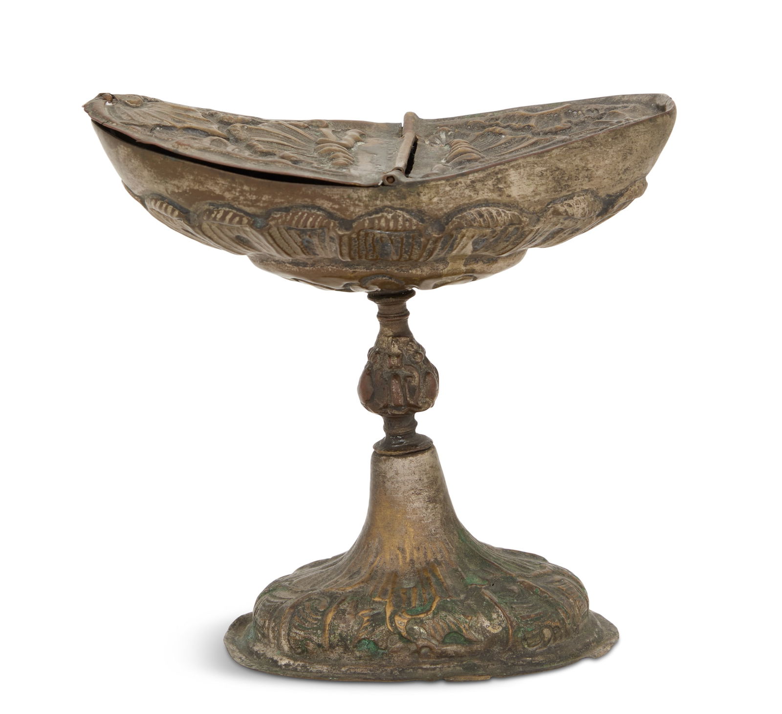 Silvered Brass Rococo Salt Cellar (1 of 3)