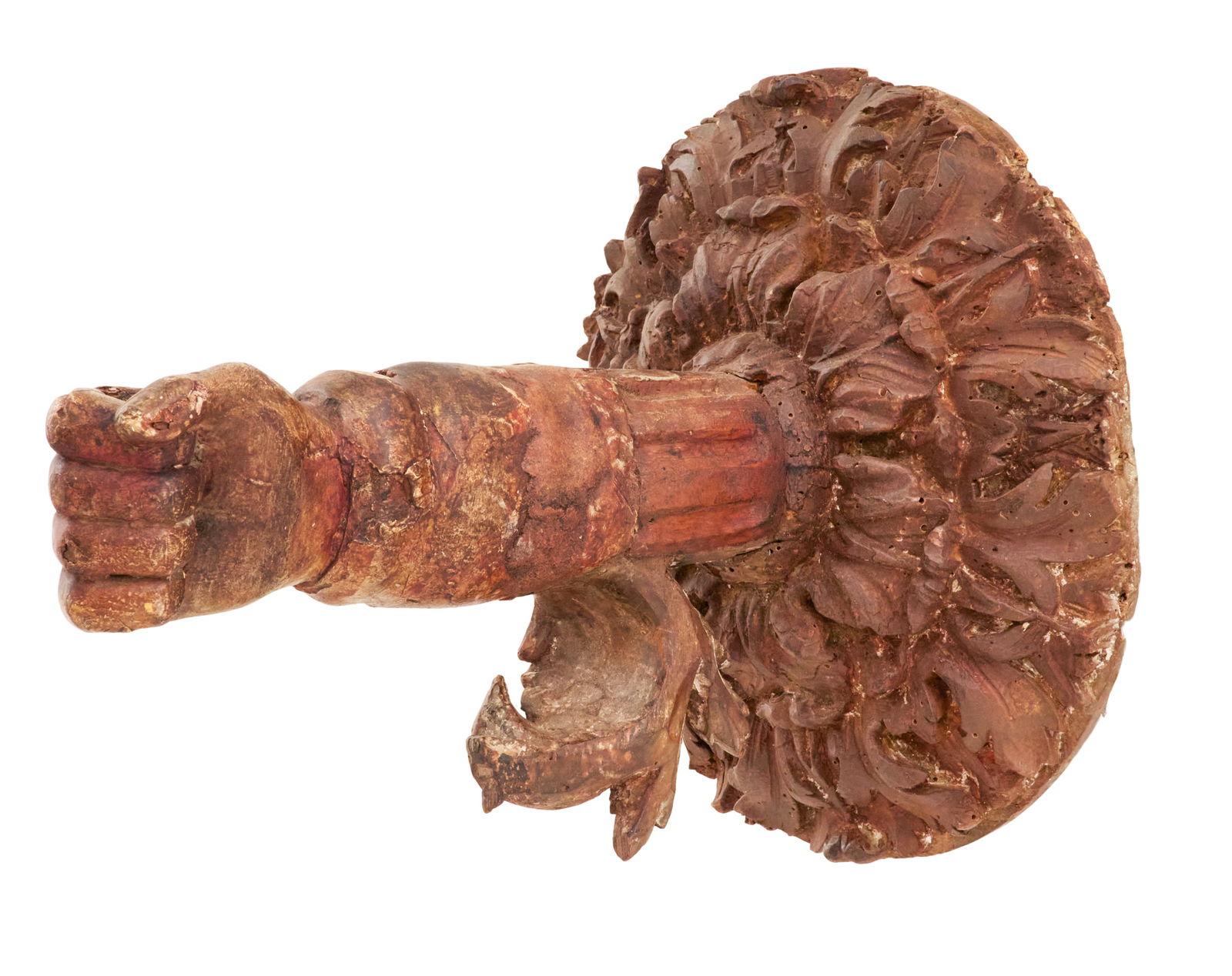 Italian Carved and Painted Wooden Candle Bracket (1 of 3)