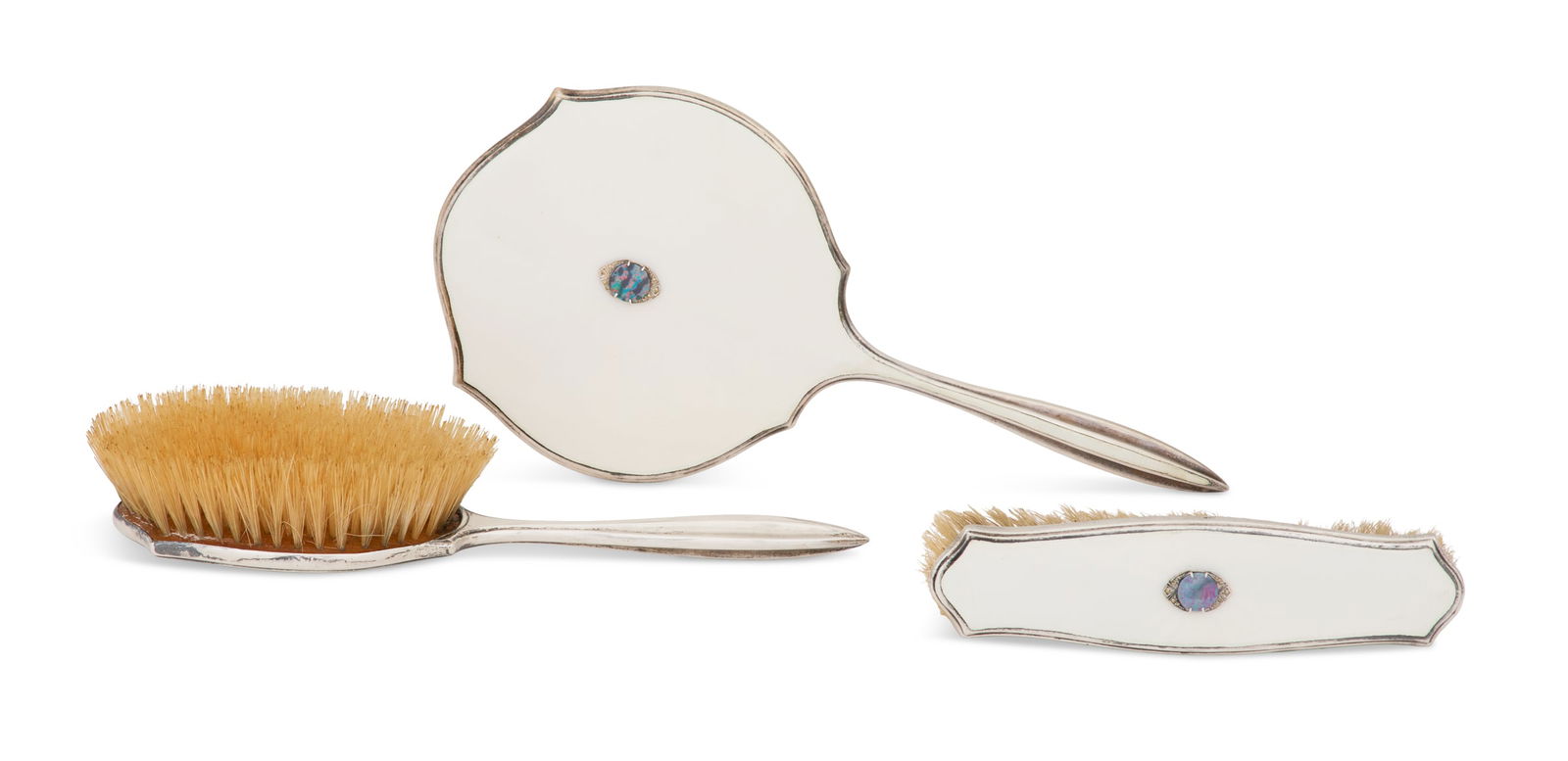 English Sterling Silver and Enamel Vanity Set (1 of 6)