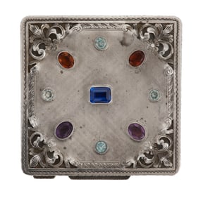Italian Silver and Gemstone Compact