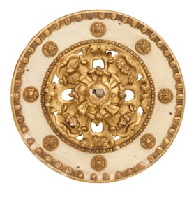 Parcel-Gilt Plaster Ceiling Medallion