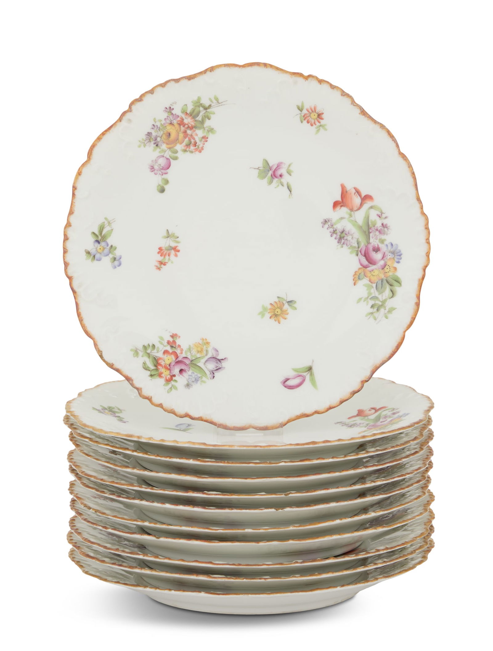 Set of Eleven Limoges Porcelain Dessert Plates (1 of 2)