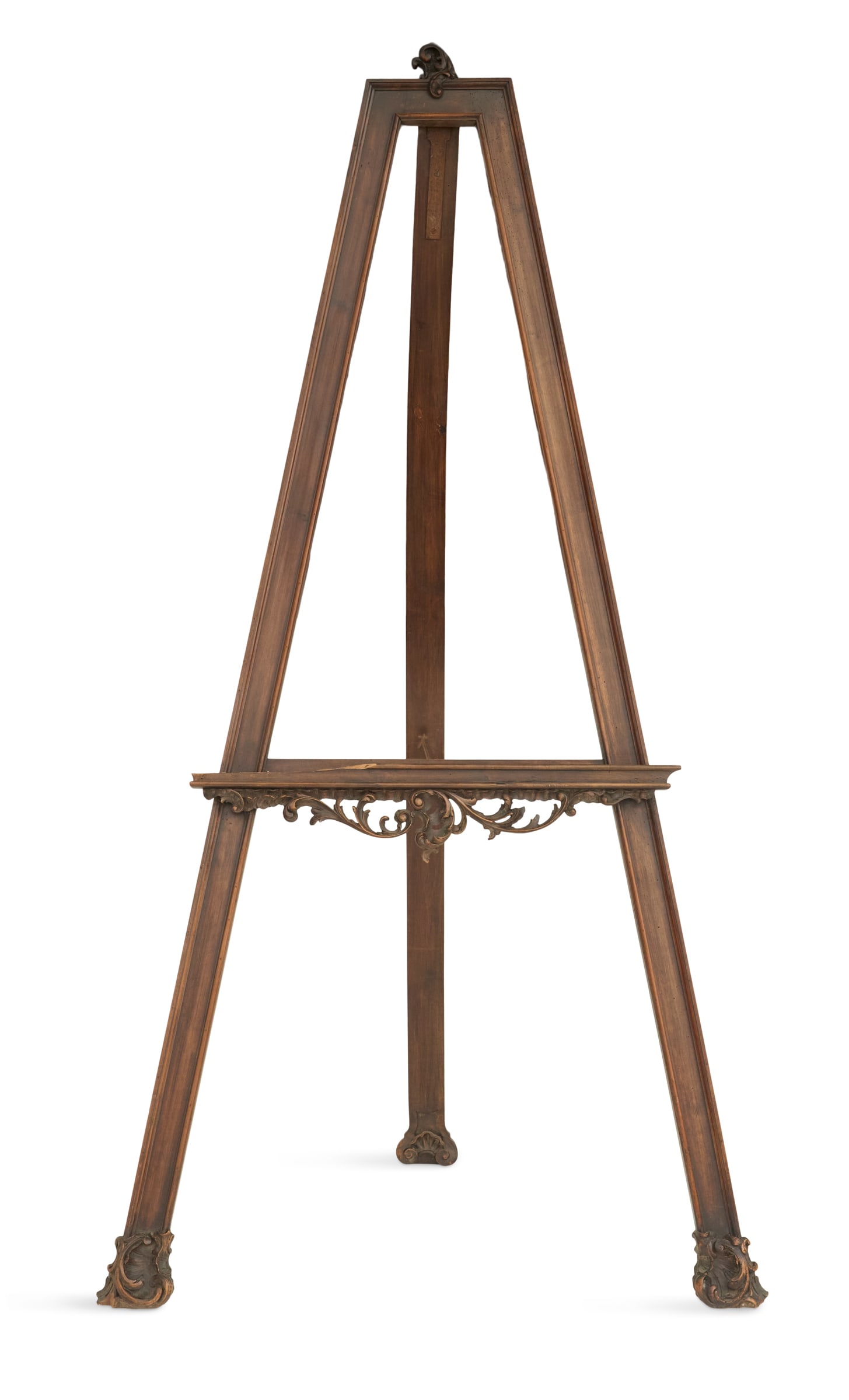 French Scroll-Carved Walnut Floor Easel (1 of 3)