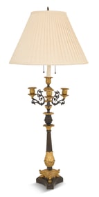 French Louis Philippe Bronze Candelabra Lamp