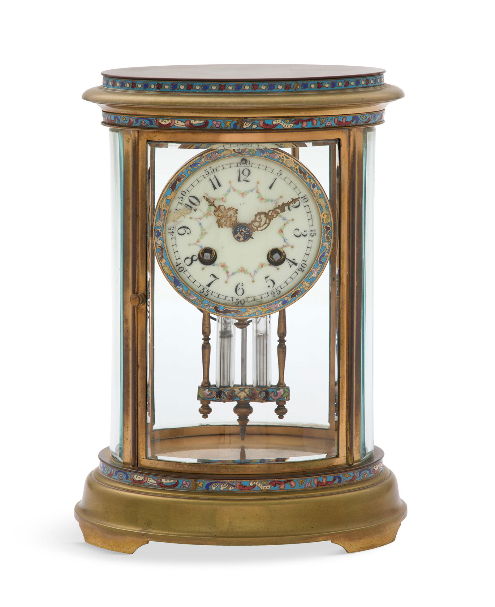 French Champleve Crystal Regulator (1 of 6)