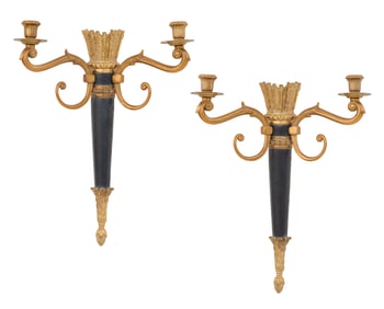 Pair of Bronze Sconces in the Neoclassical Taste