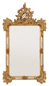 French Gilt and Silver-Leaf Mirror
