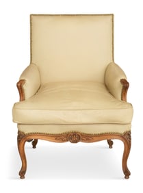 Louis XV-Style Mahogany Bergere