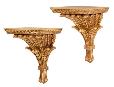 Pair of Italian Giltwood Wall Brackets