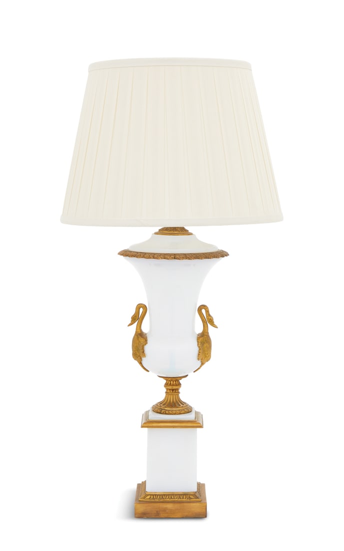 French Bronze-Mounted Opaline Table Lamp (1 of 2)