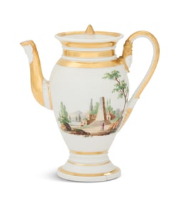 French Paris Porcelain "Italian Scenes" Teapot