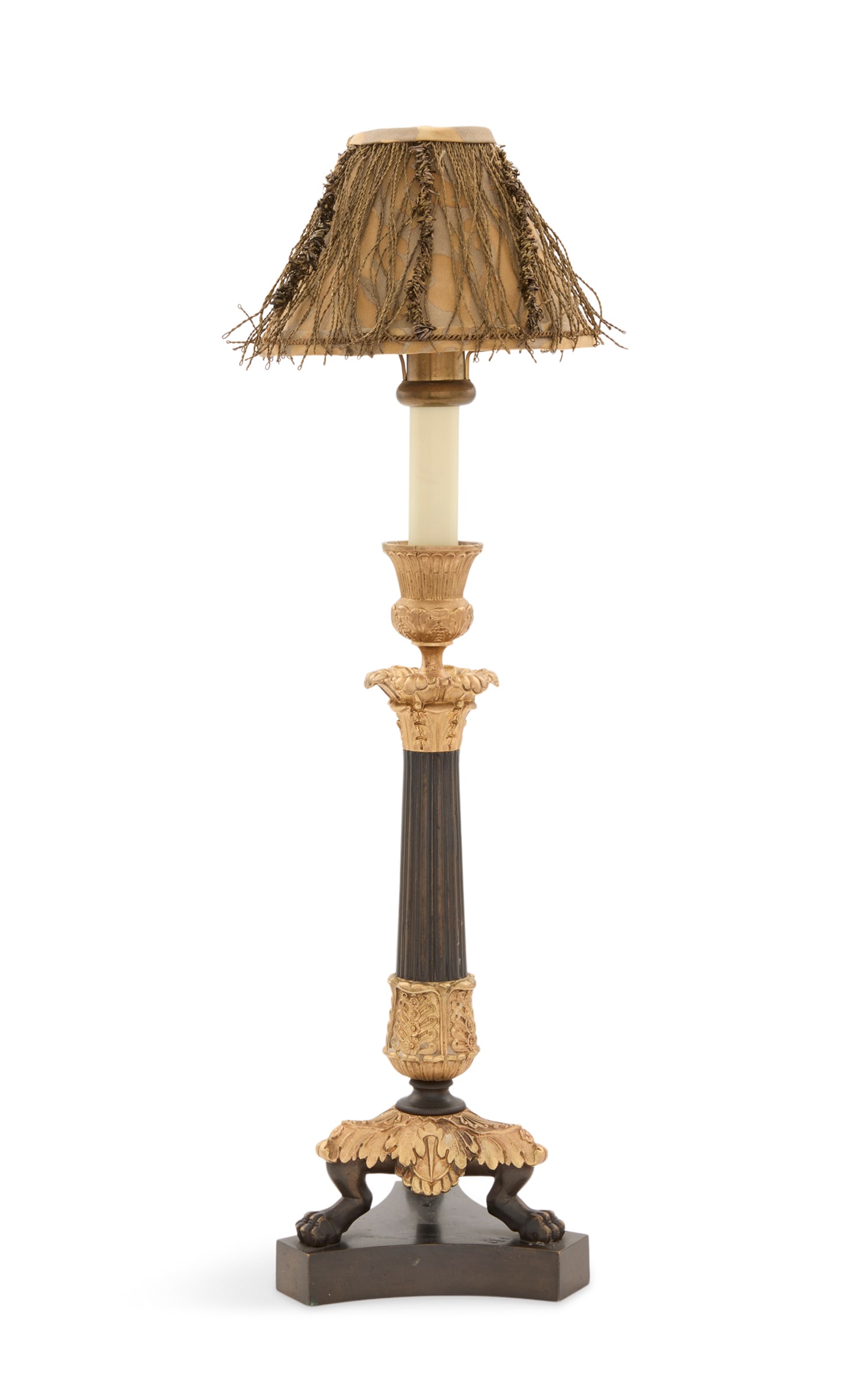 Restauration Bronze Dore et Patine Candlestick (1 of 2)