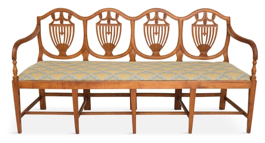 Provincial Fruitwood Settee in the Georgian Taste
