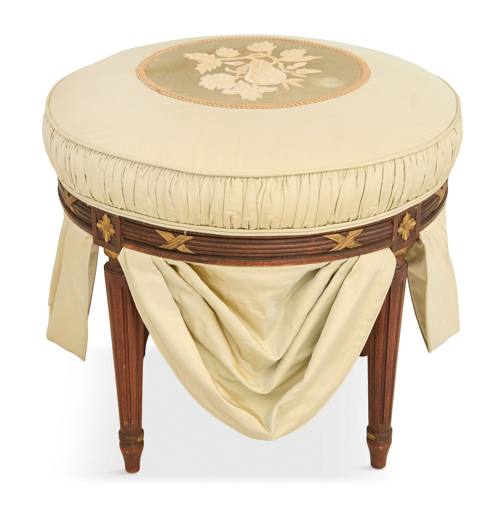 Louis XVI-Style Parcel-Gilt Fruitwood Footstool (1 of 3)