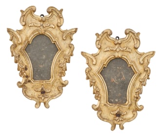 Pair of Italian Giltwood Mirrors