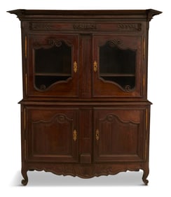 French Provincial Oak Buffet a Deux Corps