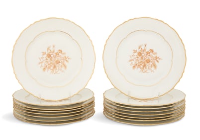Sixteen French Haviland "Floreal" Dinner Plates