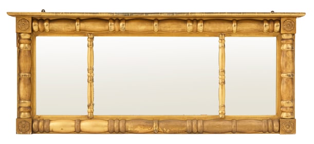 Empire Revival Giltwood Overmantel Mirror