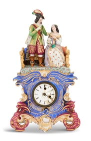 French Paris Porcelain Figural Clock