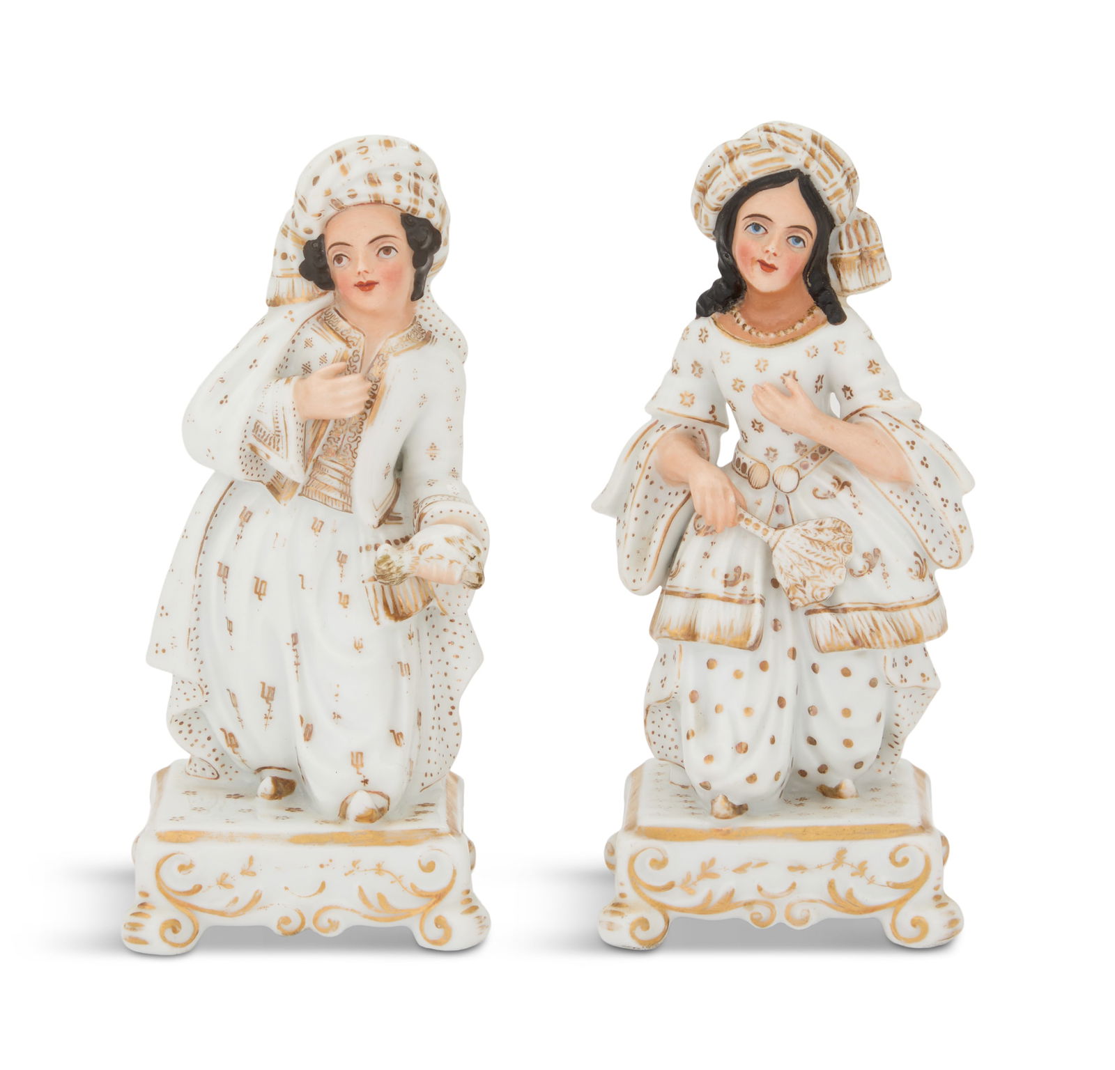 Pair of Paris Porcelain Figural Scent Bottles (1 of 4)