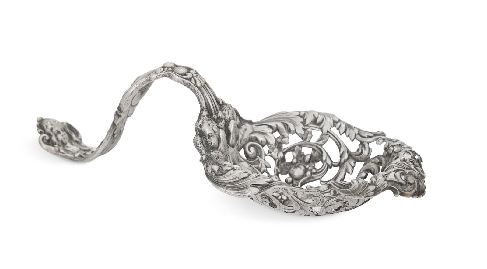 Gorham Sterling Silver Bonbon Server: Gorham Sterling Silver Bonbon Server first quarter 20th century, Providence, Rhode Island, pattern A291, in an elaborate openwork rococo pattern. l. 9"; 8.27 t. oz. Provenance: The Estate of