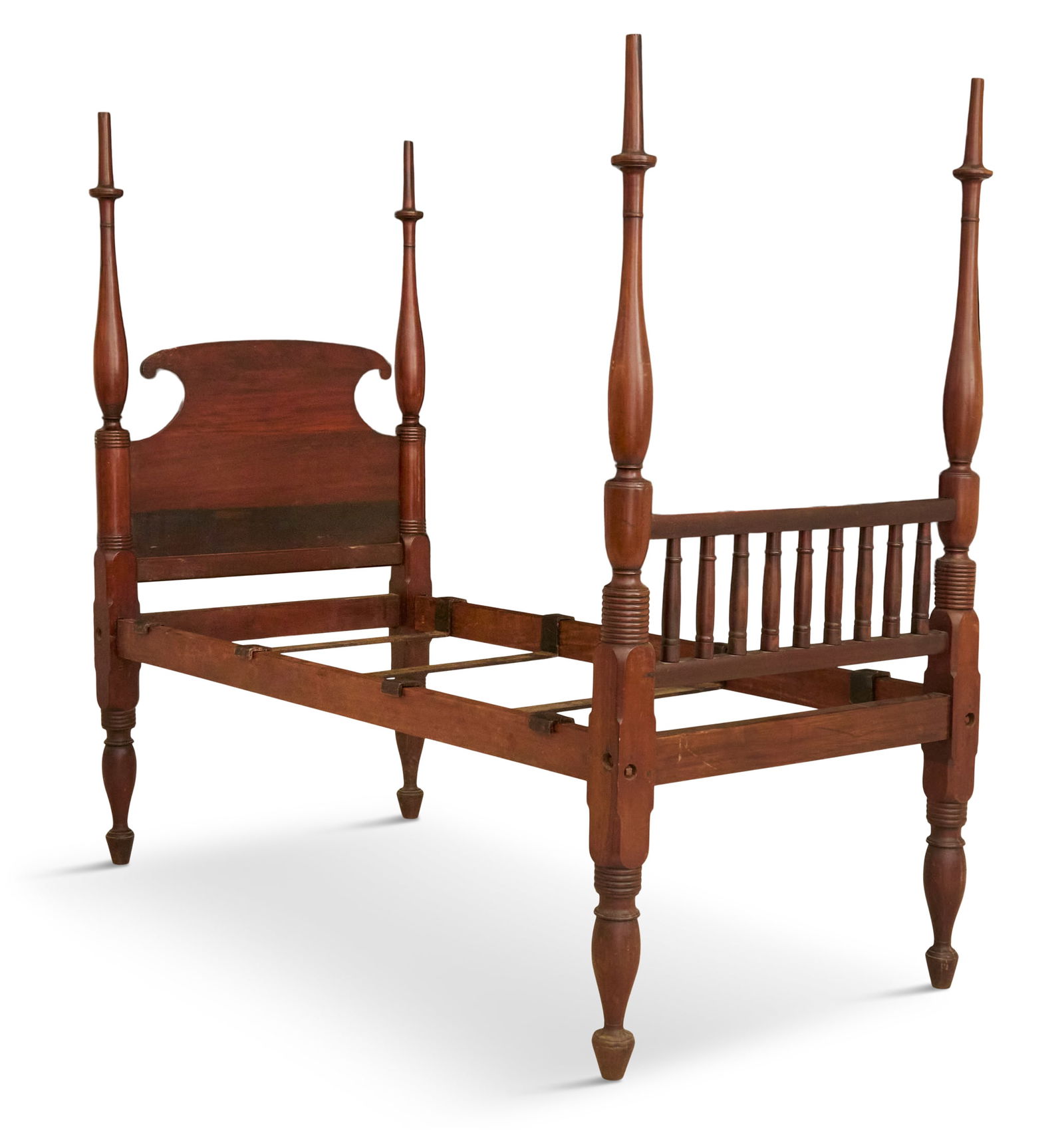 Rare Caribbean "Federal" Mahogany Tall-Post Bed (1 of 2)