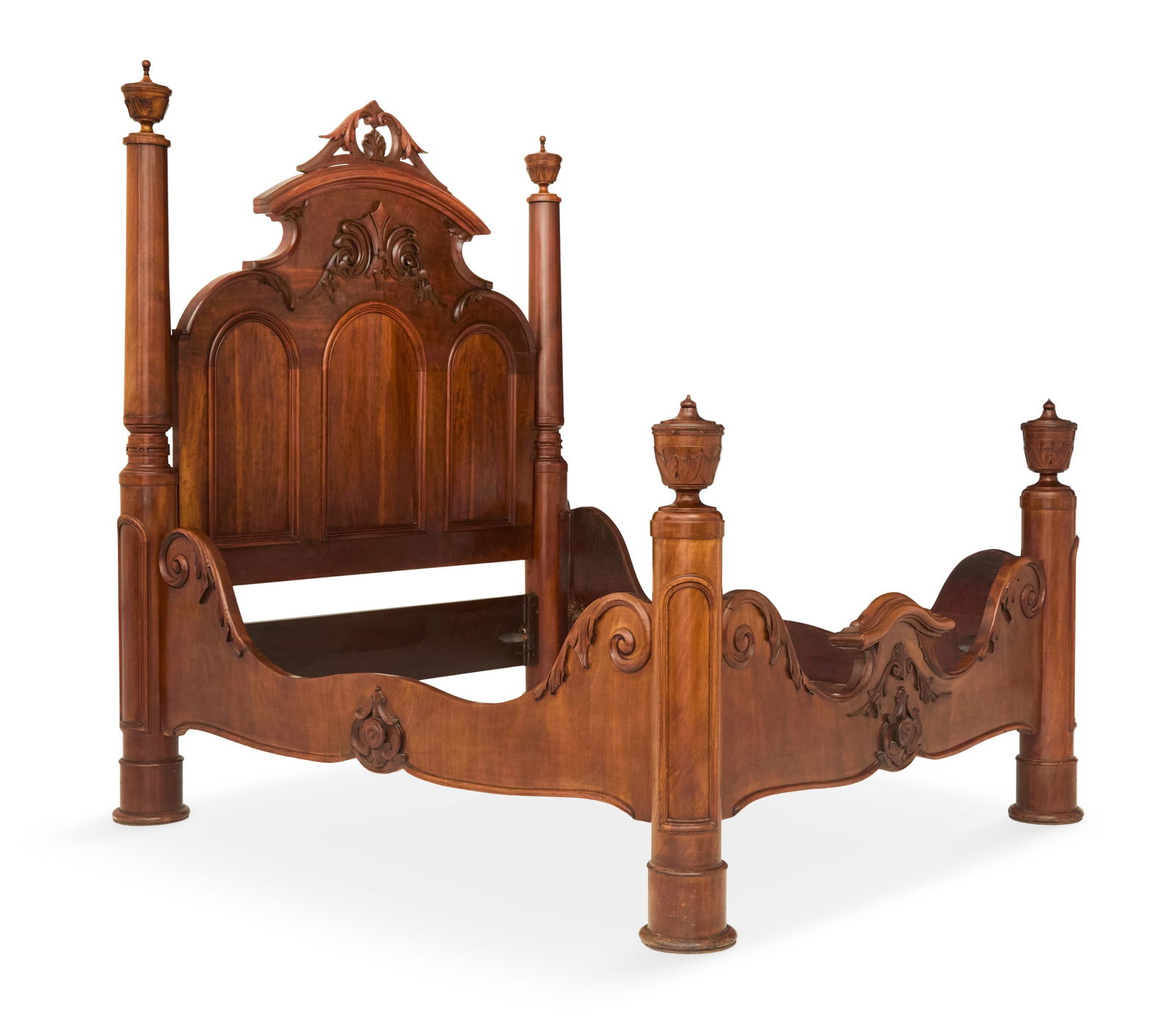 Three-Piece American Rococo Revival Bed Set - 9