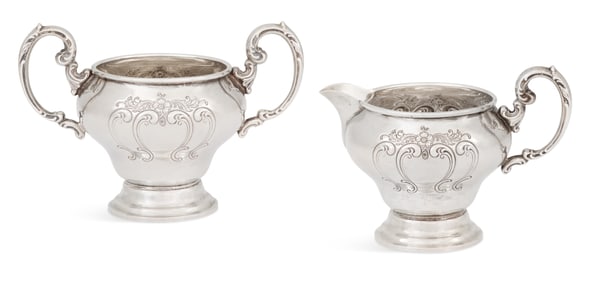 Gorham "Chantilly" Silver Cream and Sugar