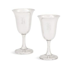 Pair of Wallace Sterling Silver Wedding Goblets