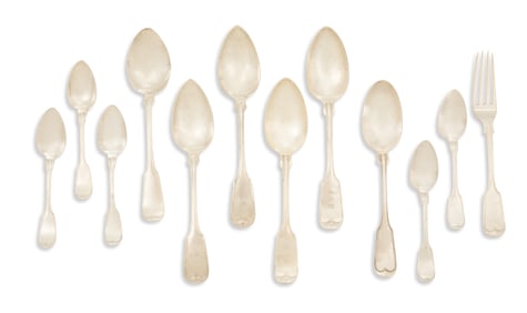 American "Fiddle Thread" Silver Flatware