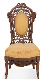 American Rococo Revival Rosewood Side Chair