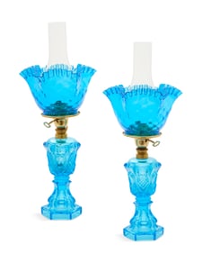 Pair of "Sweetheart" Pattern Fluid Lamps
