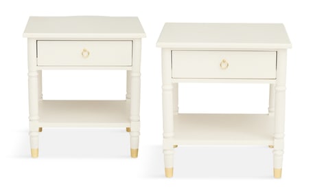 Pair of Contemporary White-Painted Side Tables