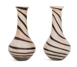 Pair of Mid-Century Modern Murano Glass Vases