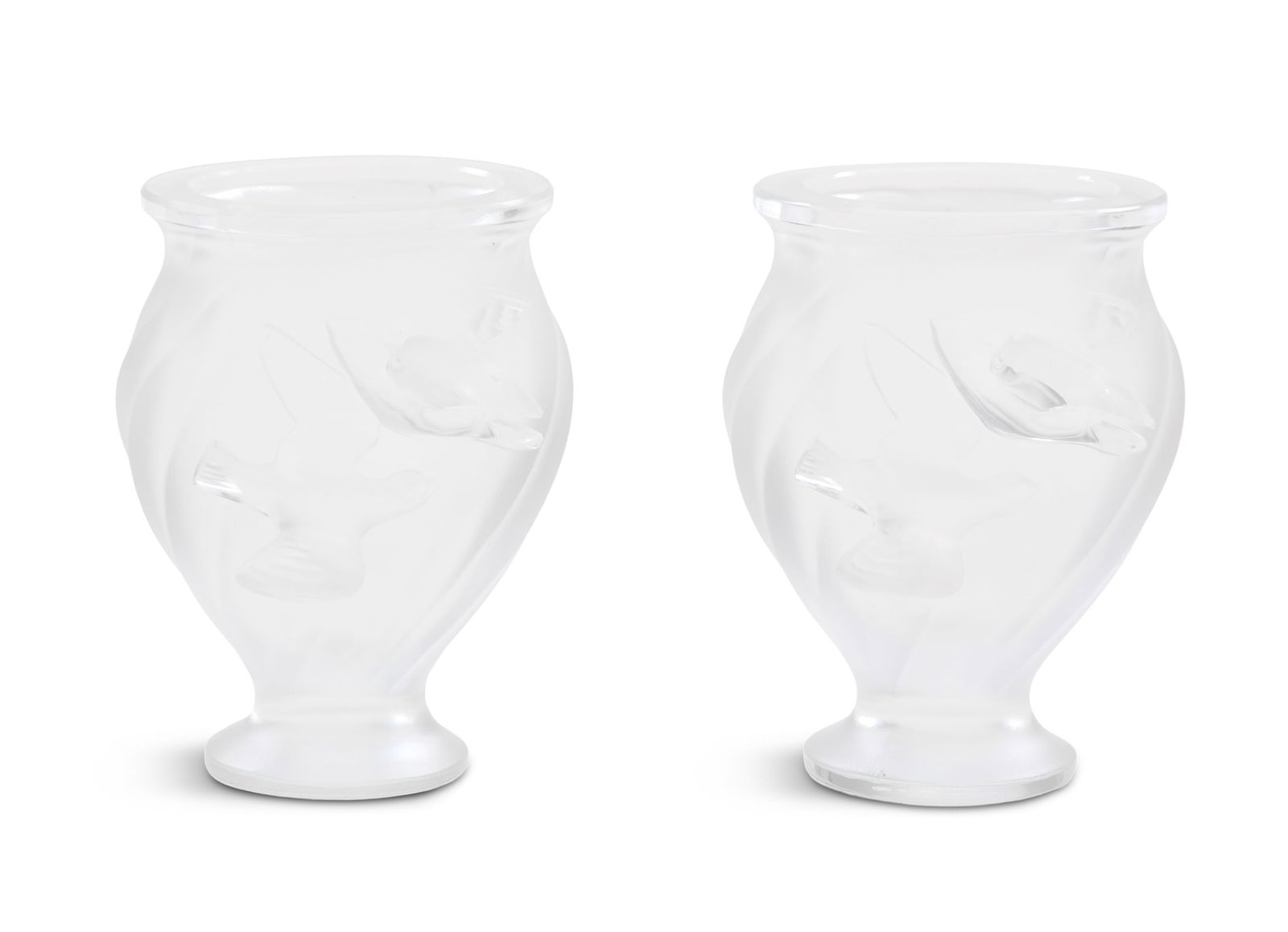 Pair of Lalique "Rosine" Crystal Vases (1 of 4)