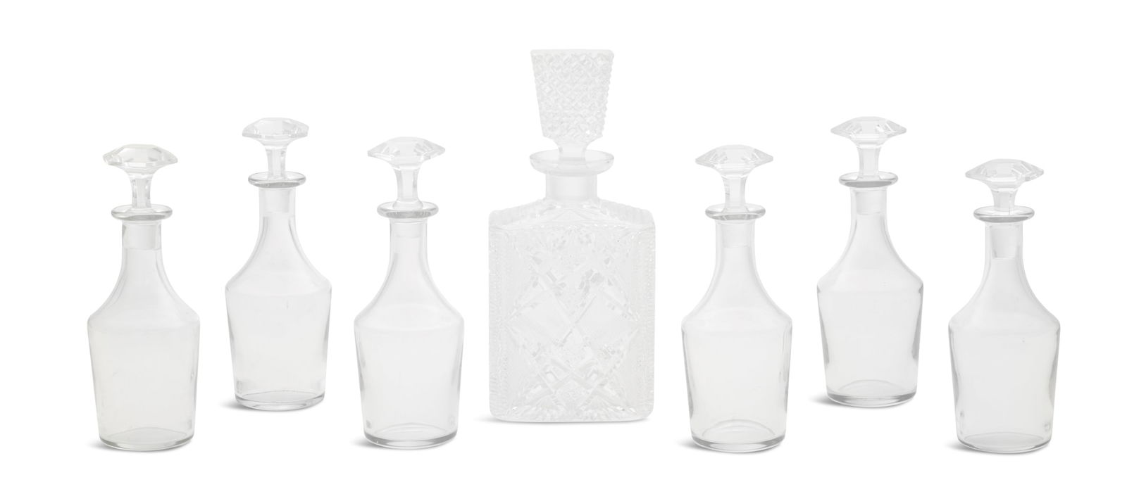 Seven Contemporary Crystal Decanters (1 of 2)